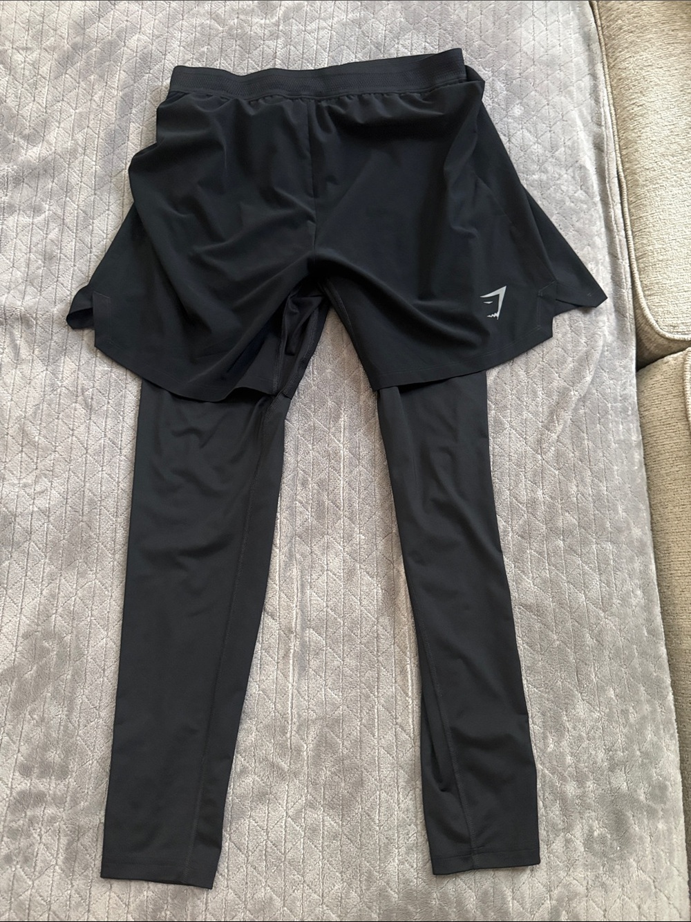 Gymshark men Black short Leggings with Reflective Logo
